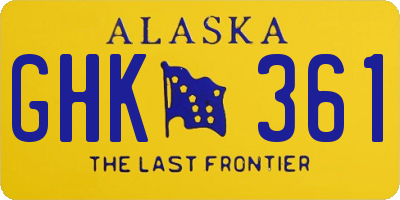 AK license plate GHK361