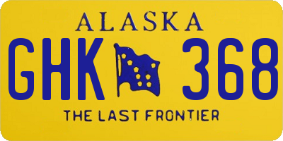 AK license plate GHK368