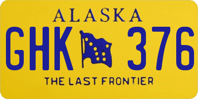 AK license plate GHK376