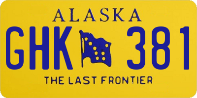 AK license plate GHK381