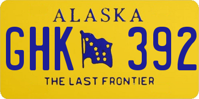AK license plate GHK392