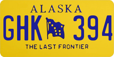 AK license plate GHK394