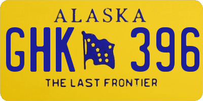 AK license plate GHK396