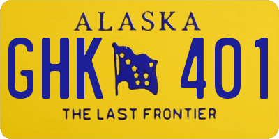 AK license plate GHK401