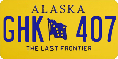 AK license plate GHK407