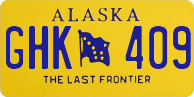 AK license plate GHK409