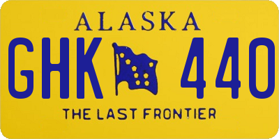 AK license plate GHK440
