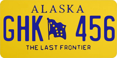 AK license plate GHK456