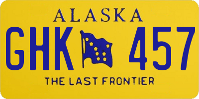 AK license plate GHK457