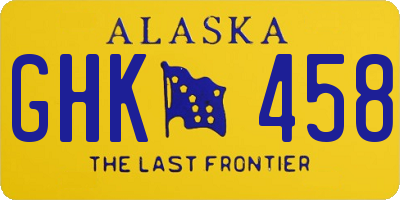 AK license plate GHK458