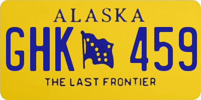 AK license plate GHK459