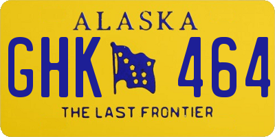 AK license plate GHK464