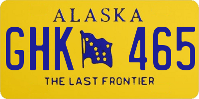 AK license plate GHK465