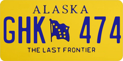 AK license plate GHK474