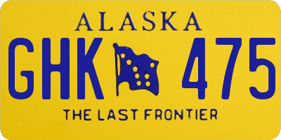 AK license plate GHK475