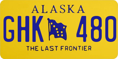 AK license plate GHK480