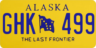 AK license plate GHK499