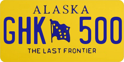 AK license plate GHK500
