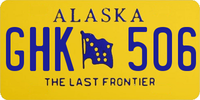 AK license plate GHK506