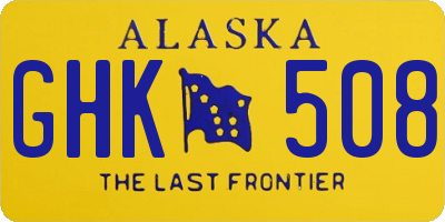 AK license plate GHK508