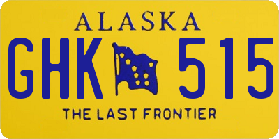 AK license plate GHK515