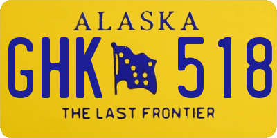 AK license plate GHK518