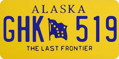 AK license plate GHK519