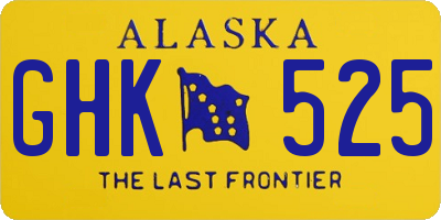 AK license plate GHK525
