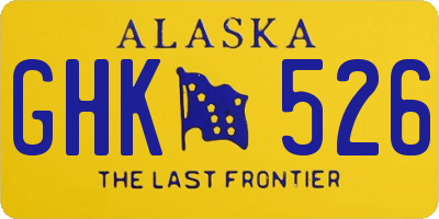 AK license plate GHK526