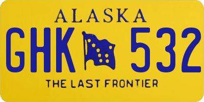 AK license plate GHK532