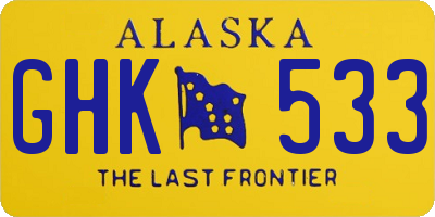 AK license plate GHK533