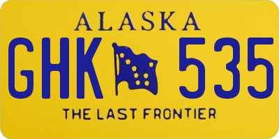 AK license plate GHK535