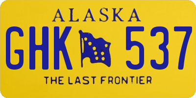 AK license plate GHK537