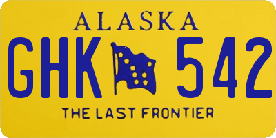 AK license plate GHK542