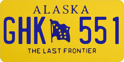 AK license plate GHK551