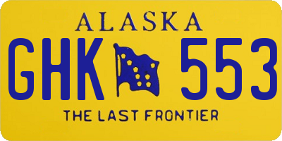 AK license plate GHK553
