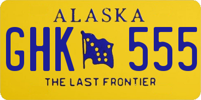 AK license plate GHK555