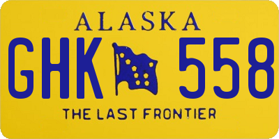 AK license plate GHK558