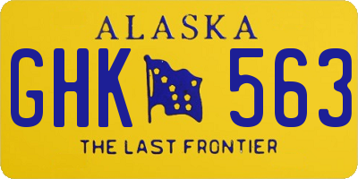 AK license plate GHK563