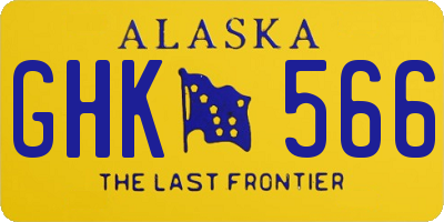 AK license plate GHK566