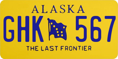 AK license plate GHK567