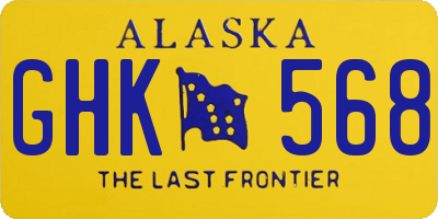AK license plate GHK568