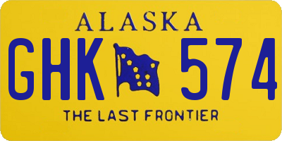 AK license plate GHK574