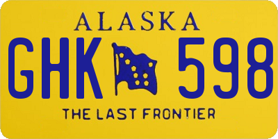 AK license plate GHK598