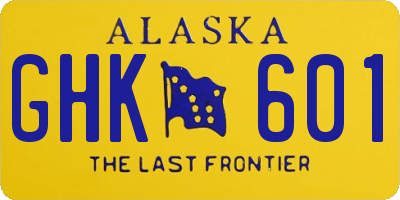 AK license plate GHK601