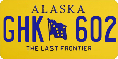 AK license plate GHK602