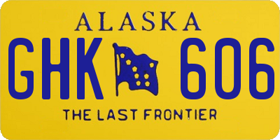 AK license plate GHK606