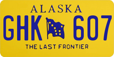 AK license plate GHK607