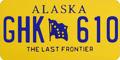 AK license plate GHK610