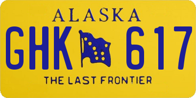 AK license plate GHK617